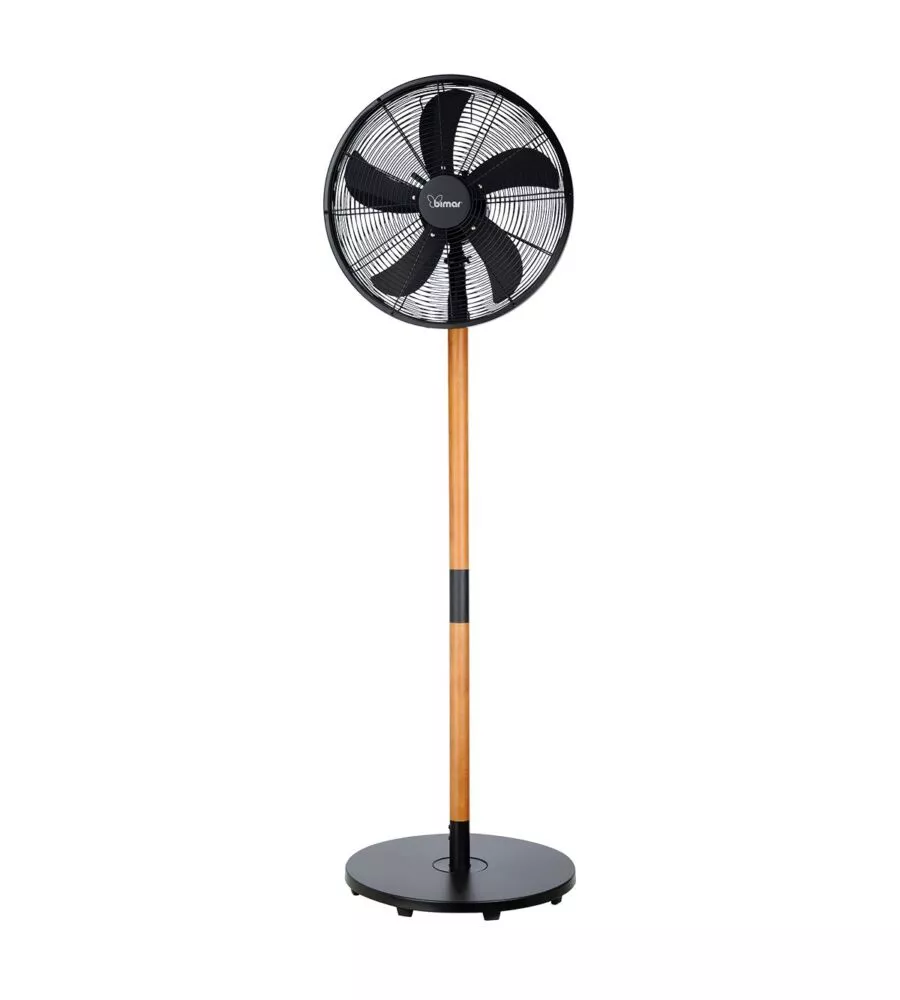 Ventilatore piantana bimar "vpm410" con 3 pale in metallo e legno, 40 cm