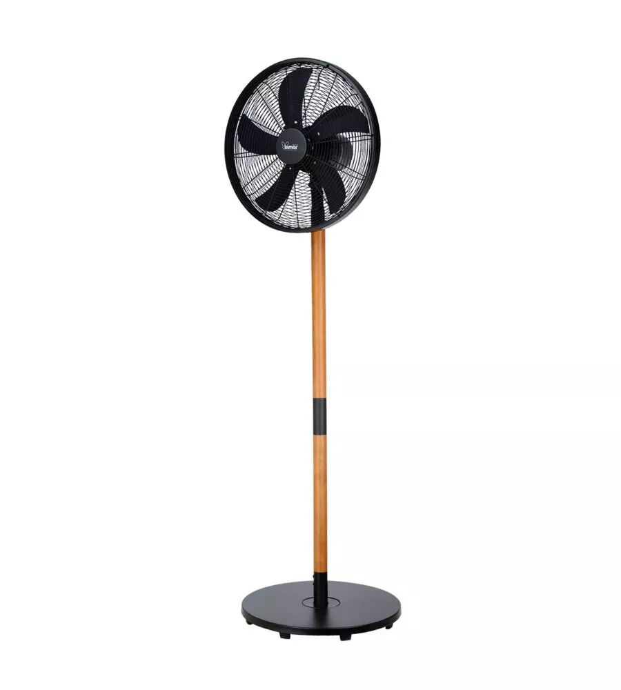 Ventilatore piantana bimar "vpm410" con 3 pale in metallo e legno, 40 cm