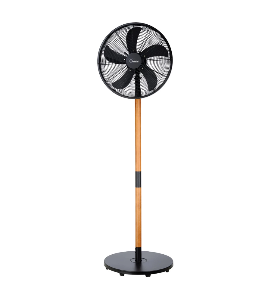 Ventilatore piantana bimar "vpm410" con 3 pale in metallo e legno, 40 cm