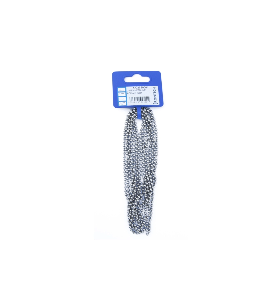 Catena a pallini pretagliata Ø 3,2 mm. in acciaio inox 2,5 mt.