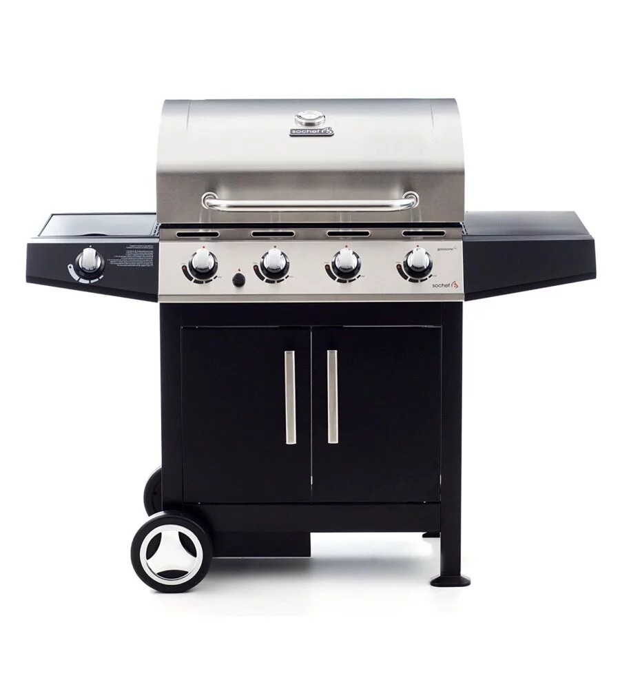 Barbecue a gas "golosone 4" g43240 con cottura a pietra lavica o australiana - sochef.