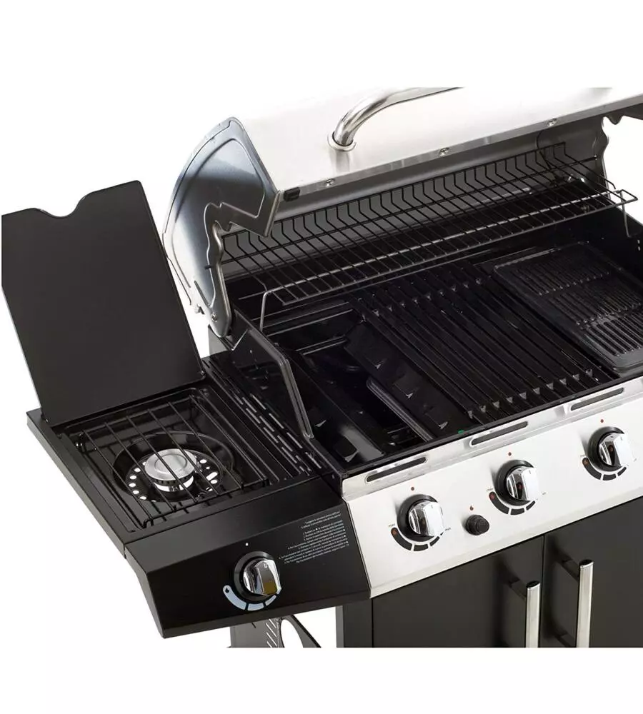 Barbecue a gas "golosone 3" g45129 con cottura a pietra lavica o australiana - sochef.