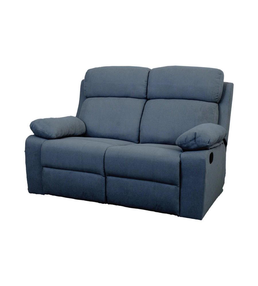 Divano 2 posti bellahome "annika" con recliner manuale in tessuto blu, 145x93x101 cm