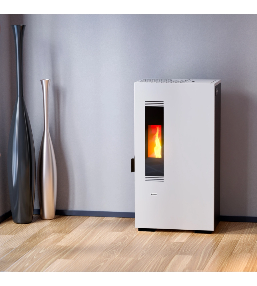 Stufa a pellet slim  canadian stove "mini 5" bianco 4,4 kw