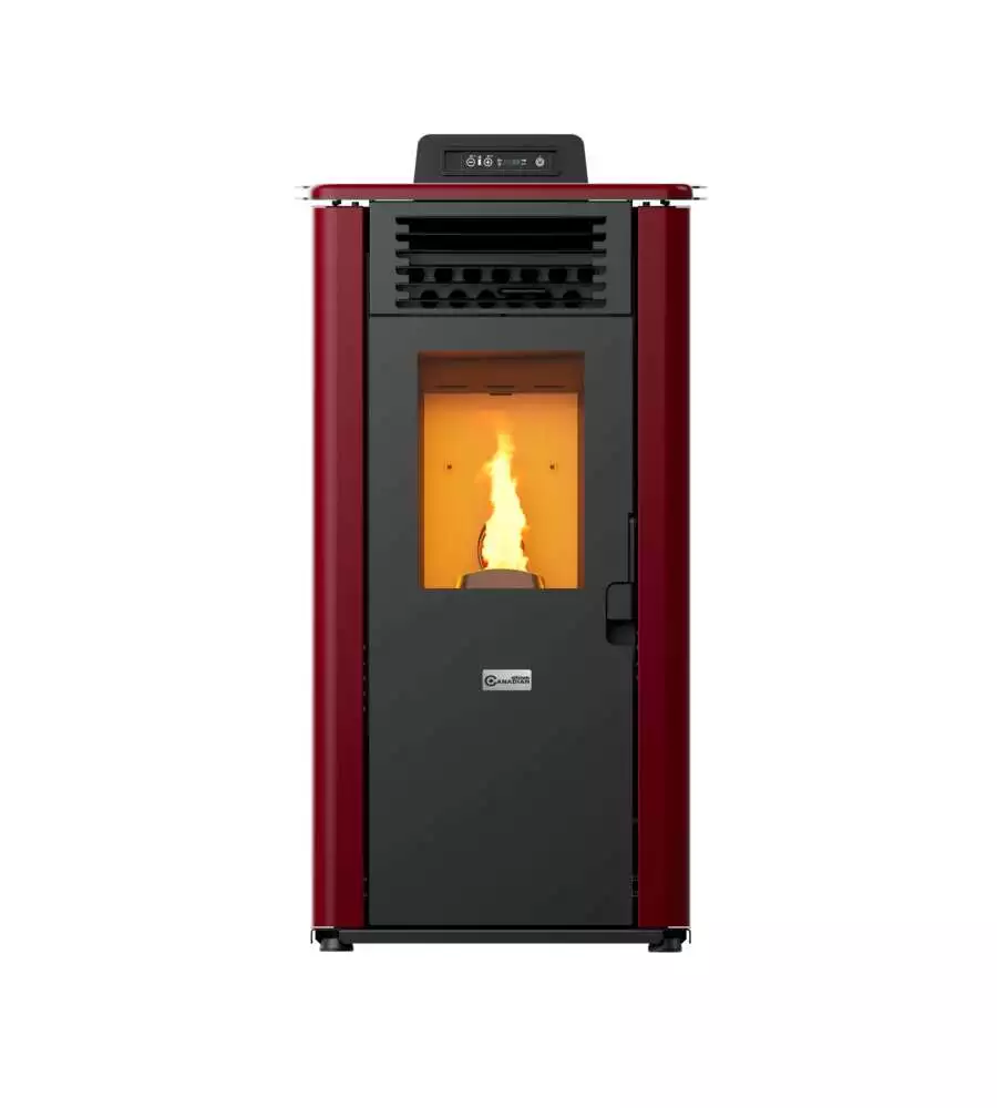 Stufa a pellet canadian stove "design 8" bordeaux 7,8 kw