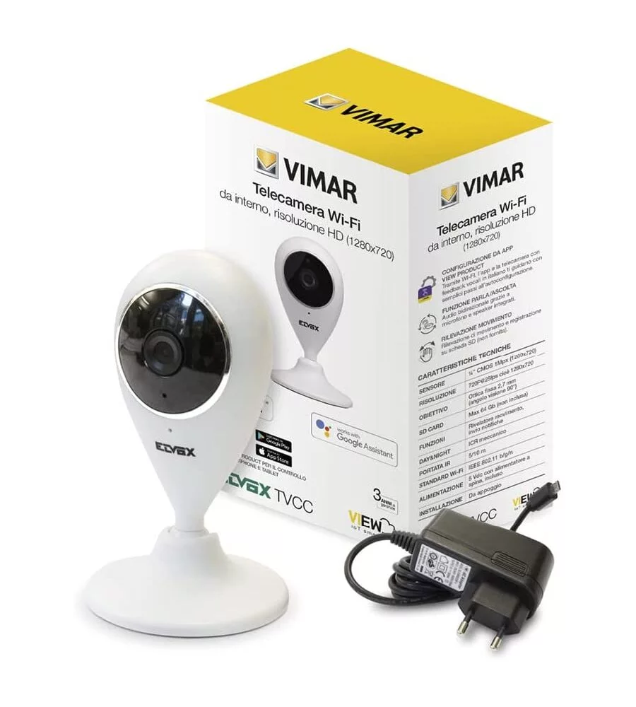 Telecamera da interno vimar wifi hd, 1280x720 mm