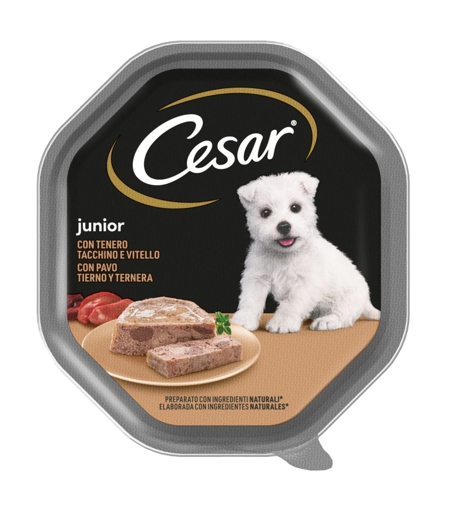 Cesar - umido per cani junior tacchino e vitello 150 gr