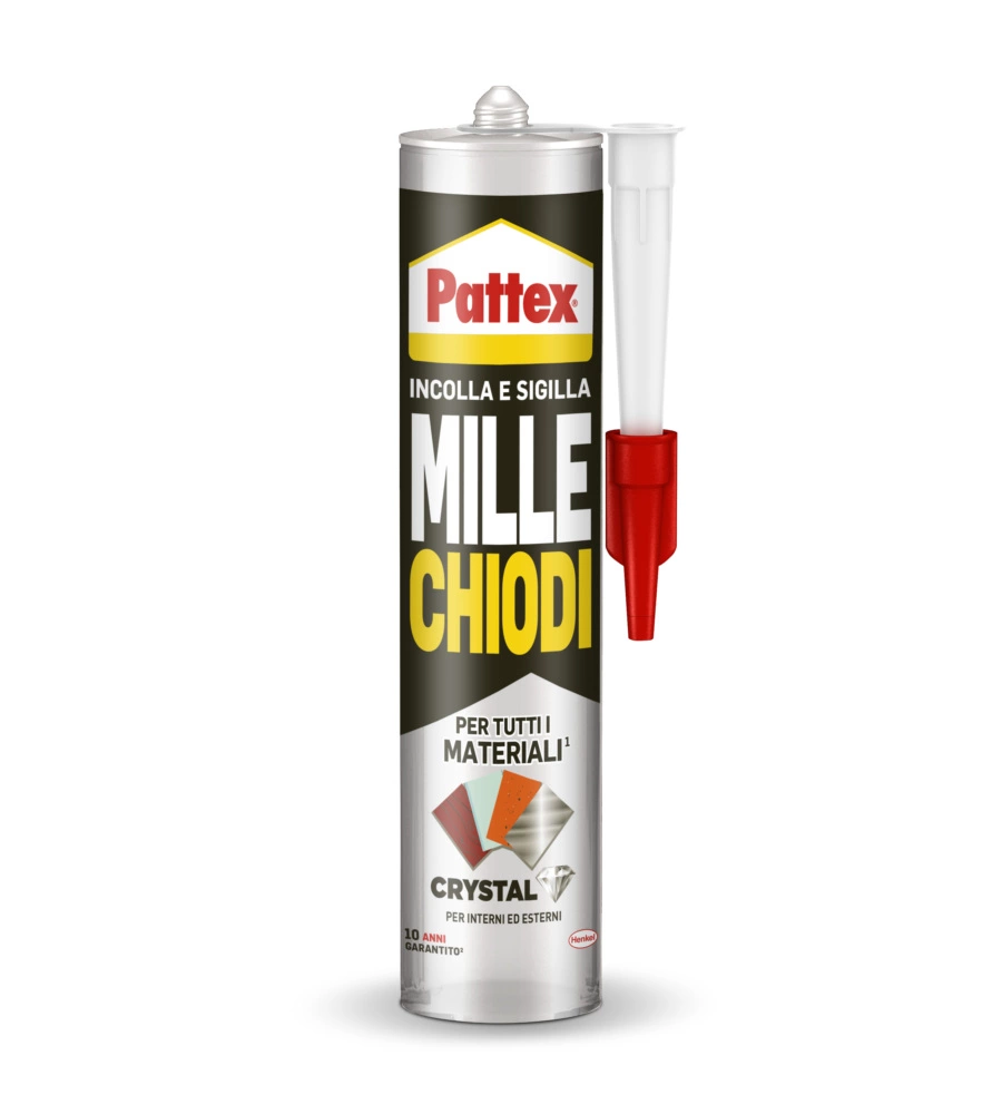 Adesivo henkel pattex millechiodi crystal cartuccia, 290 gr