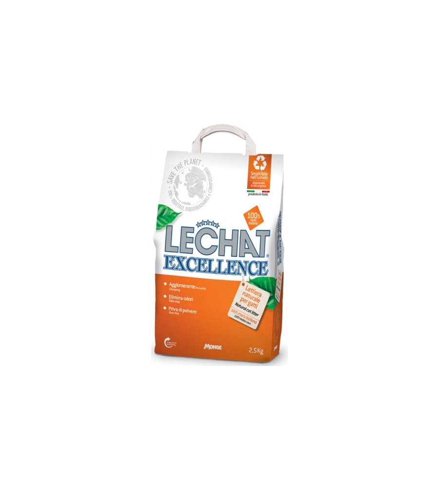 Lettiera igienica per gatti monge "lechat excellence" 2,5 kg