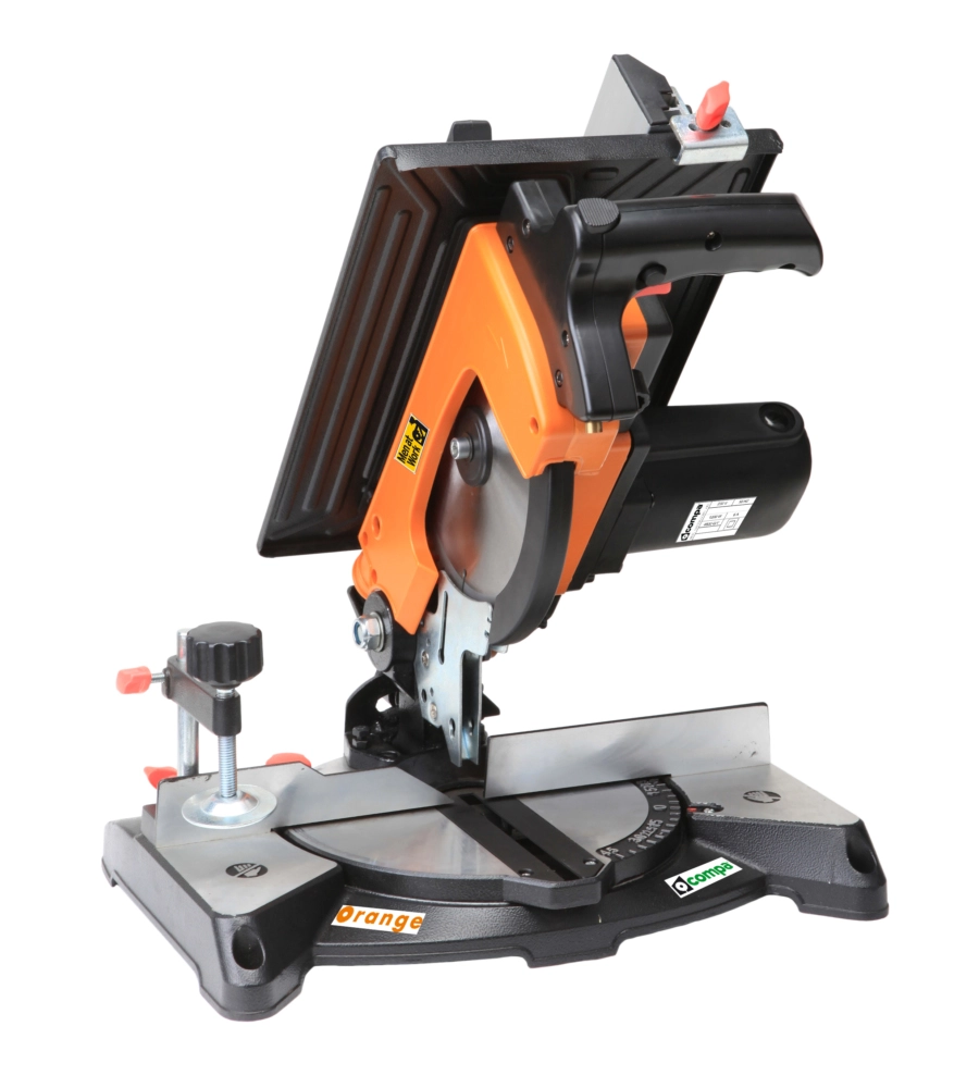 Troncatrice portatile compa "orange 210" in alluminio con motore a spazzole e lama con diametro 210 mm, 1200 w 5000 giri/mm