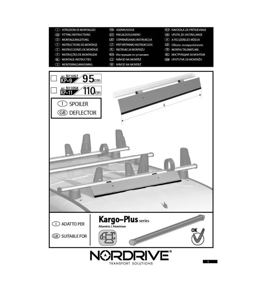 Deflettore aero kargo-plus kp11 - 110 cm  n11058