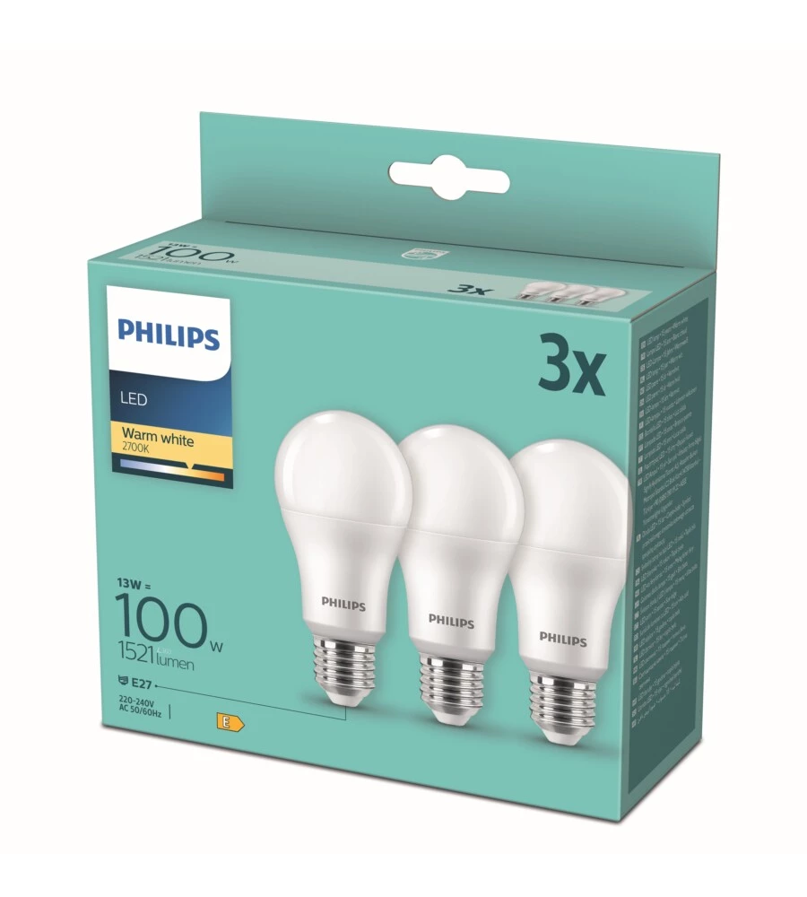 Set 3 lampadine led philips 13w