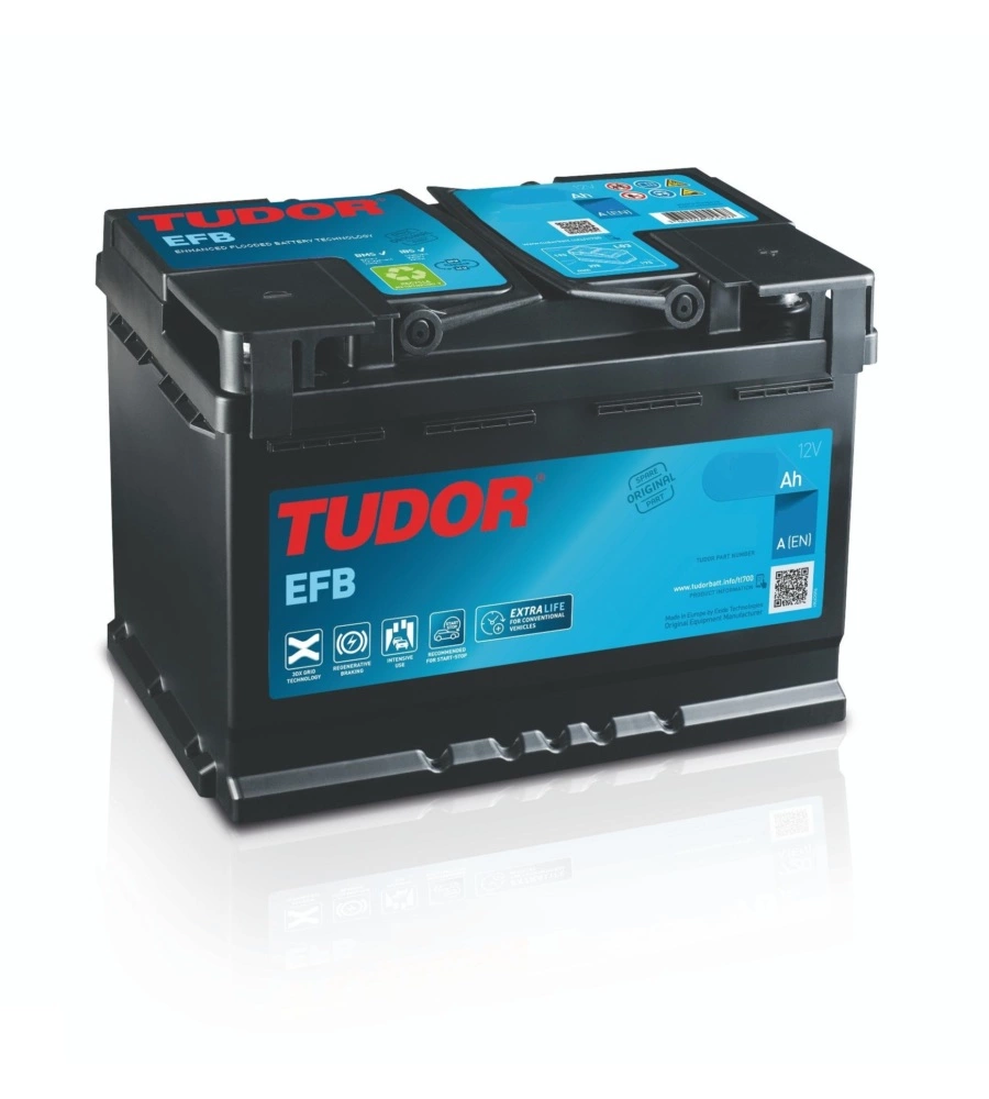 Batteria tudor tl550 start-stop 12v efb 55ah dx spunto 540 - l207 x h190 x p175.