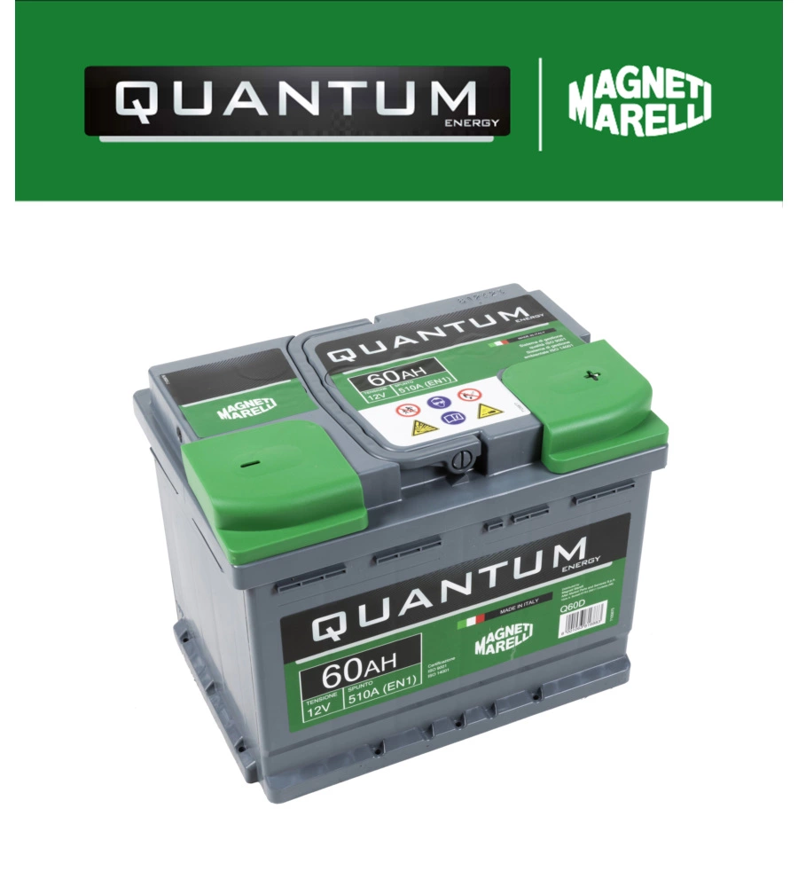 Batteria per auto "quantum" magneti marelli 60ah 510a