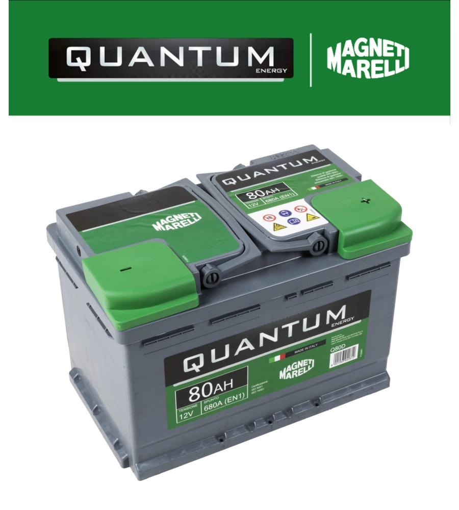 Batteria per auto "quantum" magneti marelli 80ah 680a