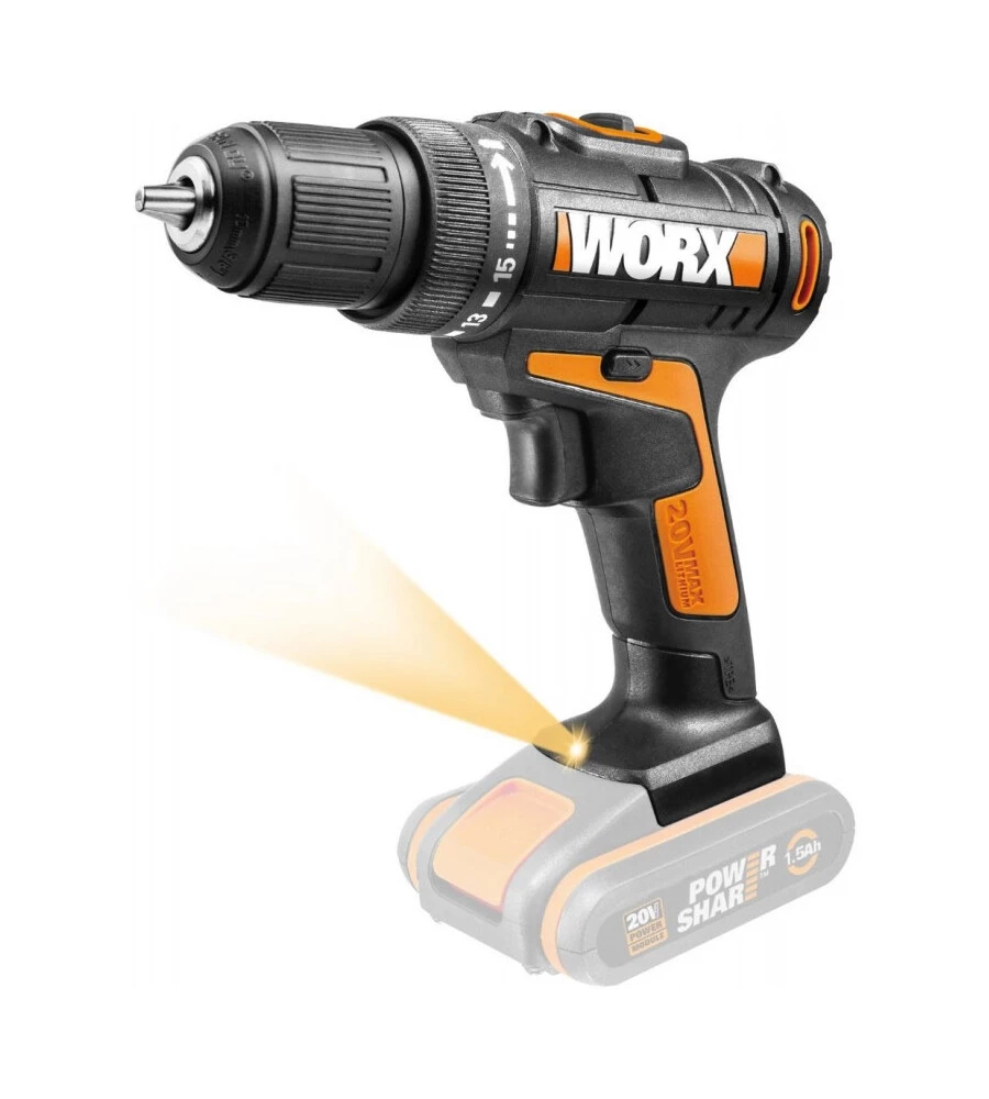 Trapano avvitatore "wx101.9" a 2 velocita', solo corpo macchina - worx