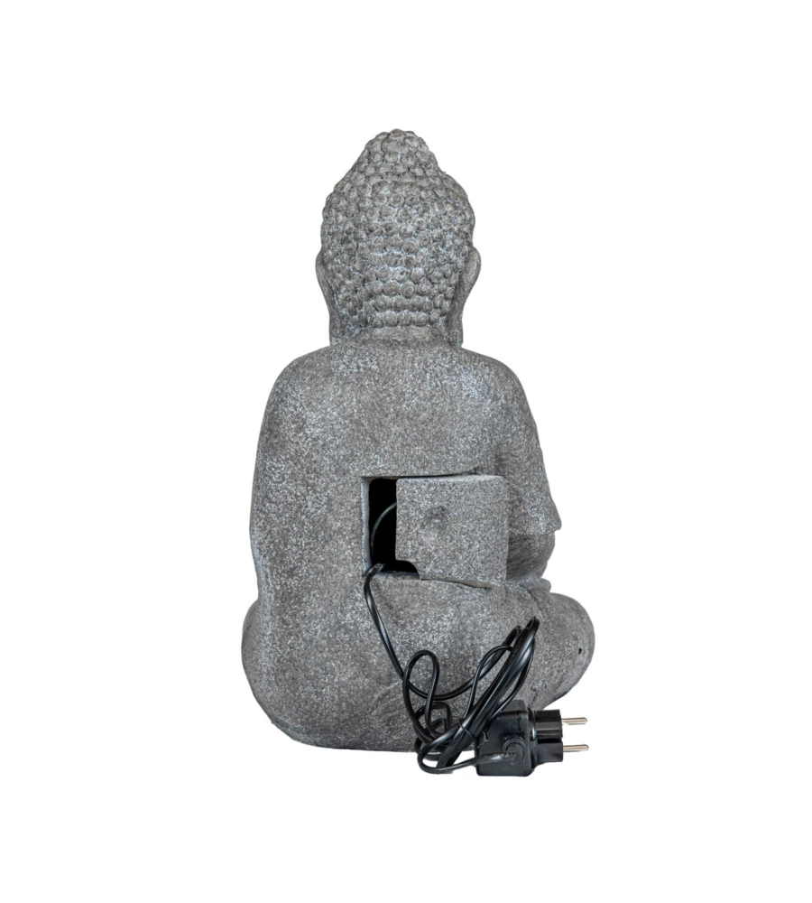 Fontana da esterno buddha con ricircolo d'acqua e illuminazione led, 29,5x28x45 cm