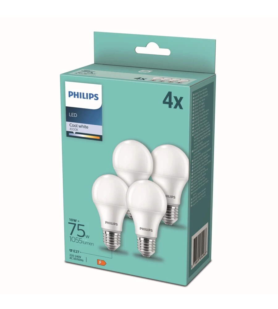 4 lampadine led philips 75w 4000k