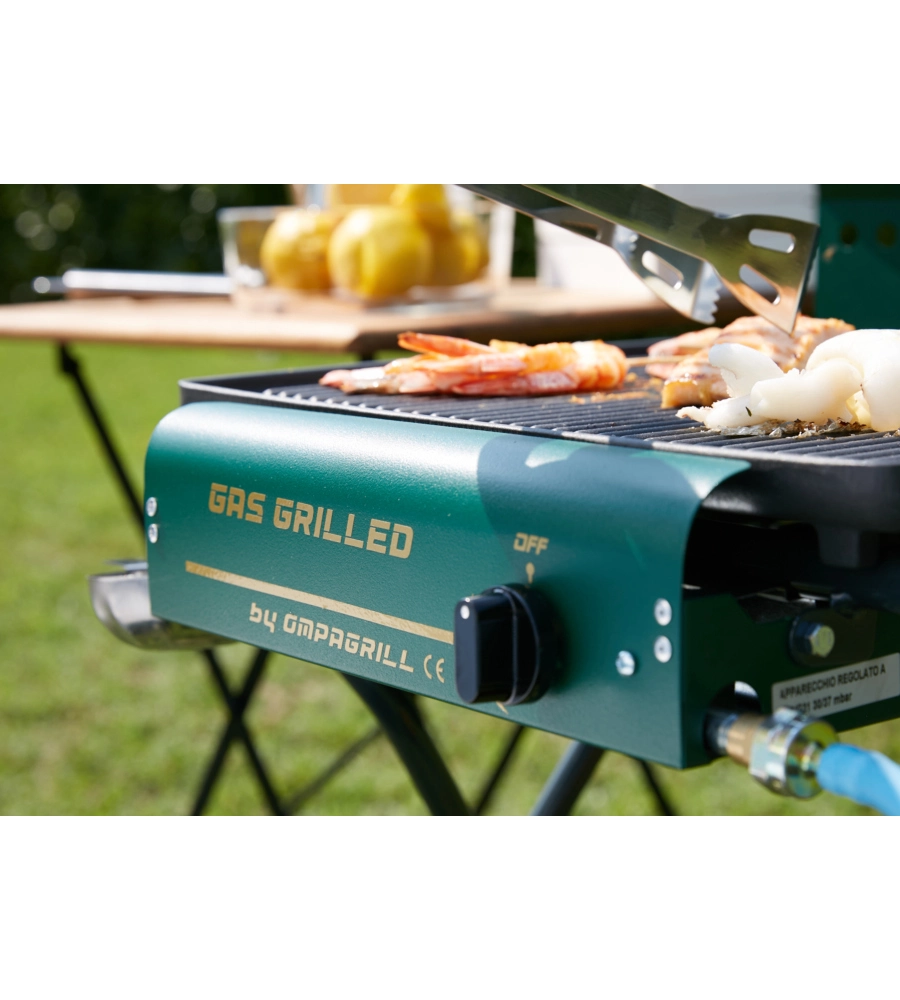 Barbecue a gas ompagrill "gas grilled" con piastra di cottura in ghisa