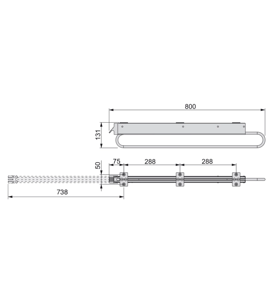 Appendiabiti estraibile per armadio 800 mm acciaio e plastica grigio metallizzato - emuca.