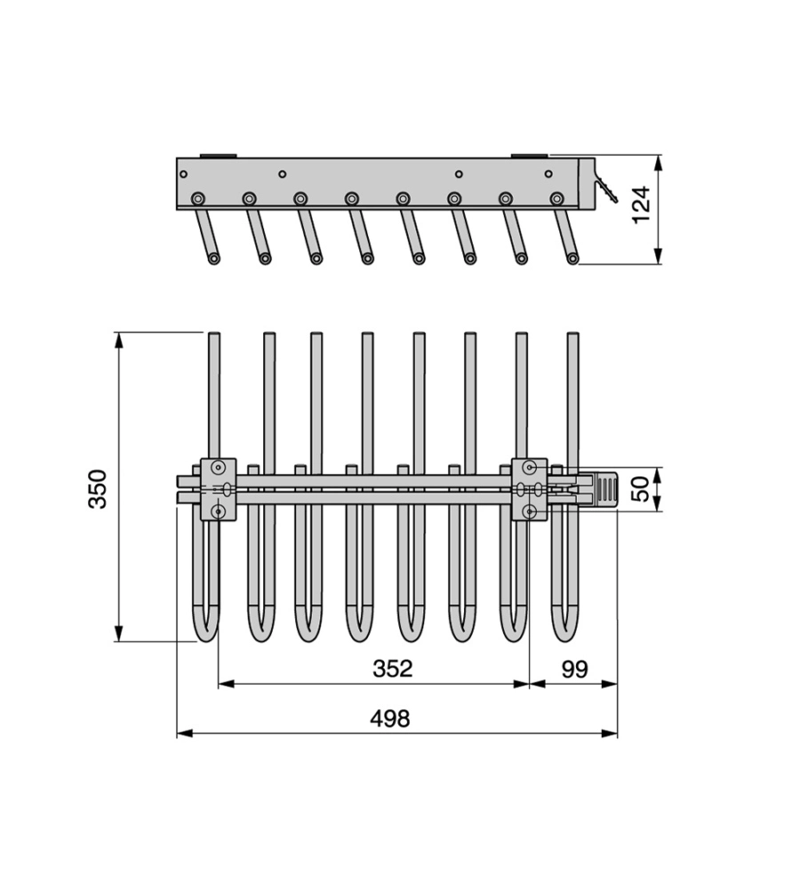 Porta pantaloni dx estraibile per armadio moka - emuca.