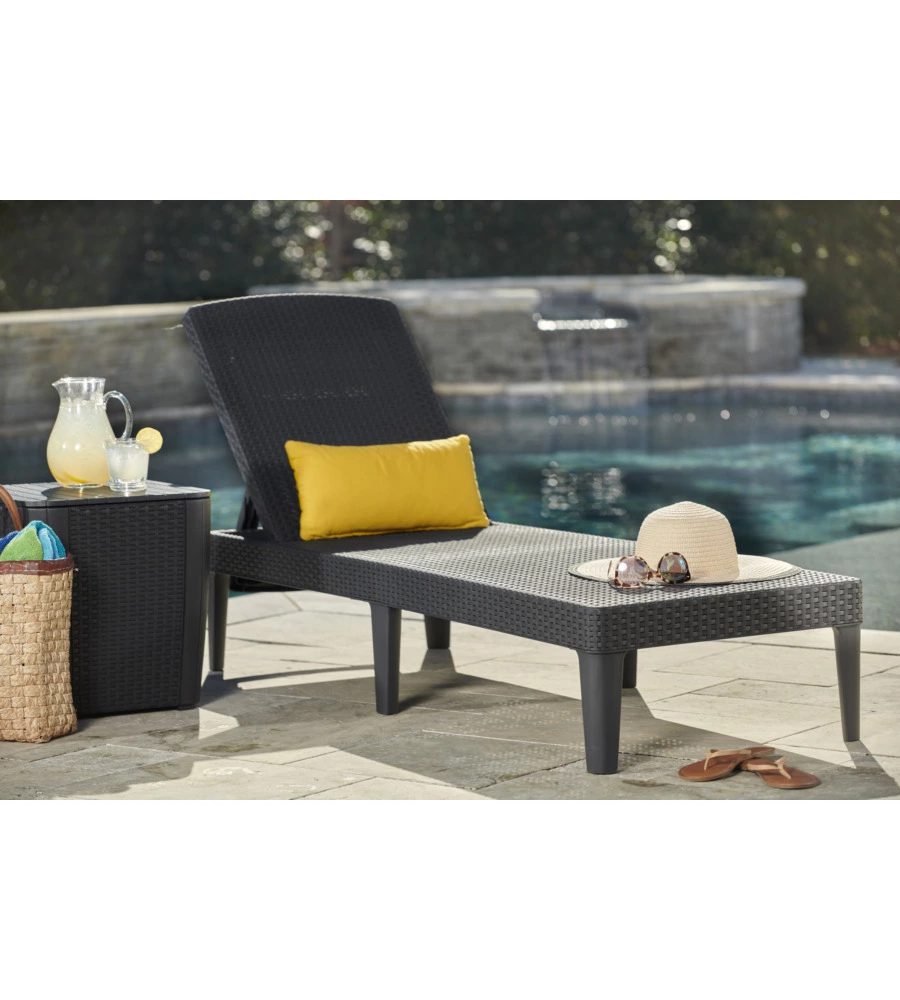 Sdraio lettino prendisole "jaipur sunlounger" colore grafite, 187,5x58x29 cm - keter