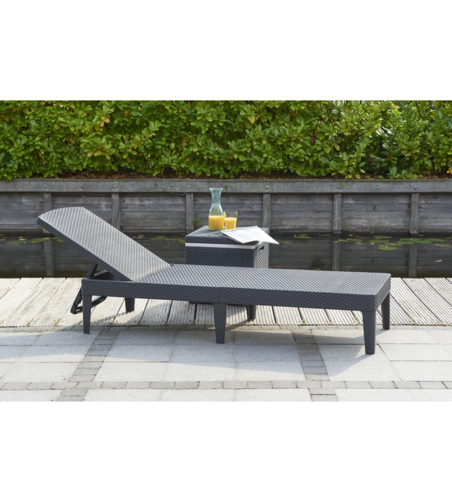 Sdraio lettino prendisole "jaipur sunlounger" colore grafite, 187,5x58x29 cm - keter