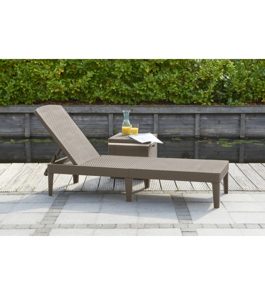 Sdraio lettino prendisole "jaipur sunlounger" colore cappuccino, 187,5x58x29 cm - keter