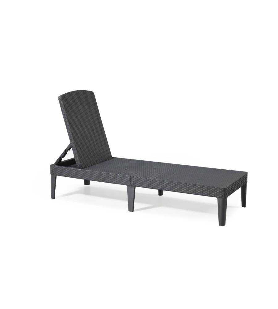 Sdraio lettino prendisole "jaipur sunlounger" colore grafite con cuscino, 187x58x29 cm - keter