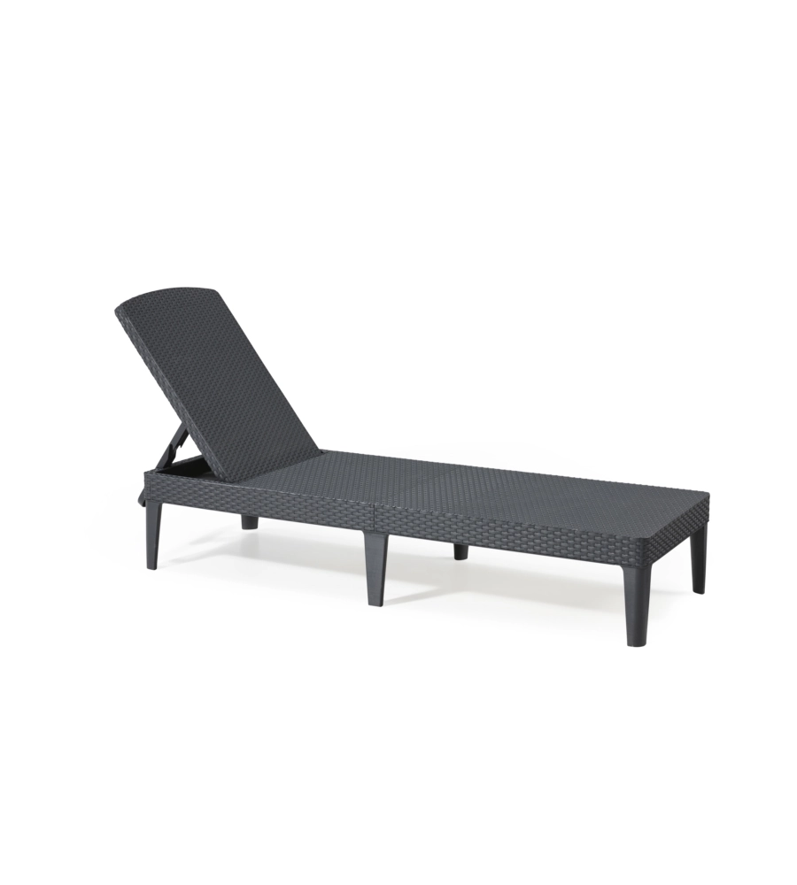 Sdraio lettino prendisole "jaipur sunlounger" colore grafite con cuscino, 187x58x29 cm - keter