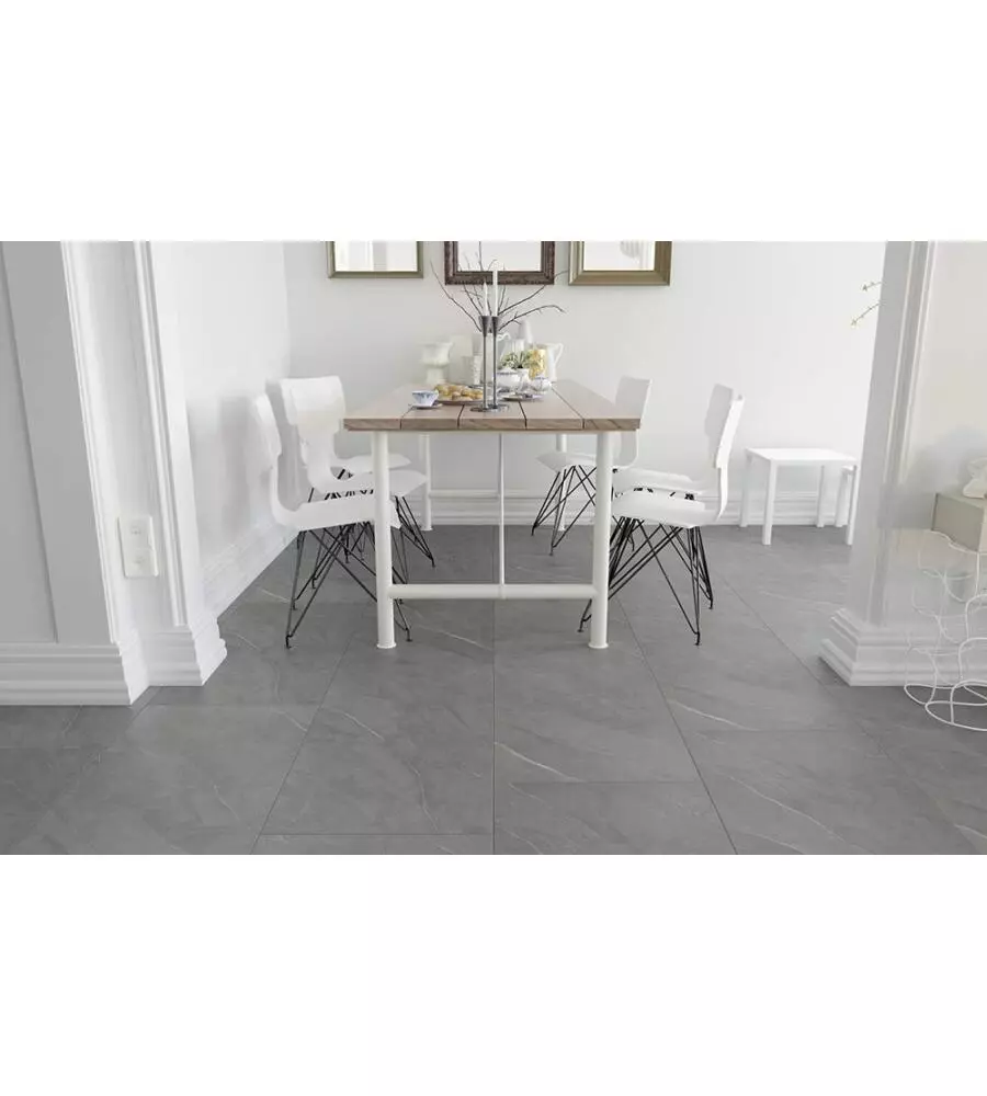 Pavimento spc 4mm effetto pietra grigio + 1mm tappetino 2,506 m² ac5 linea robust