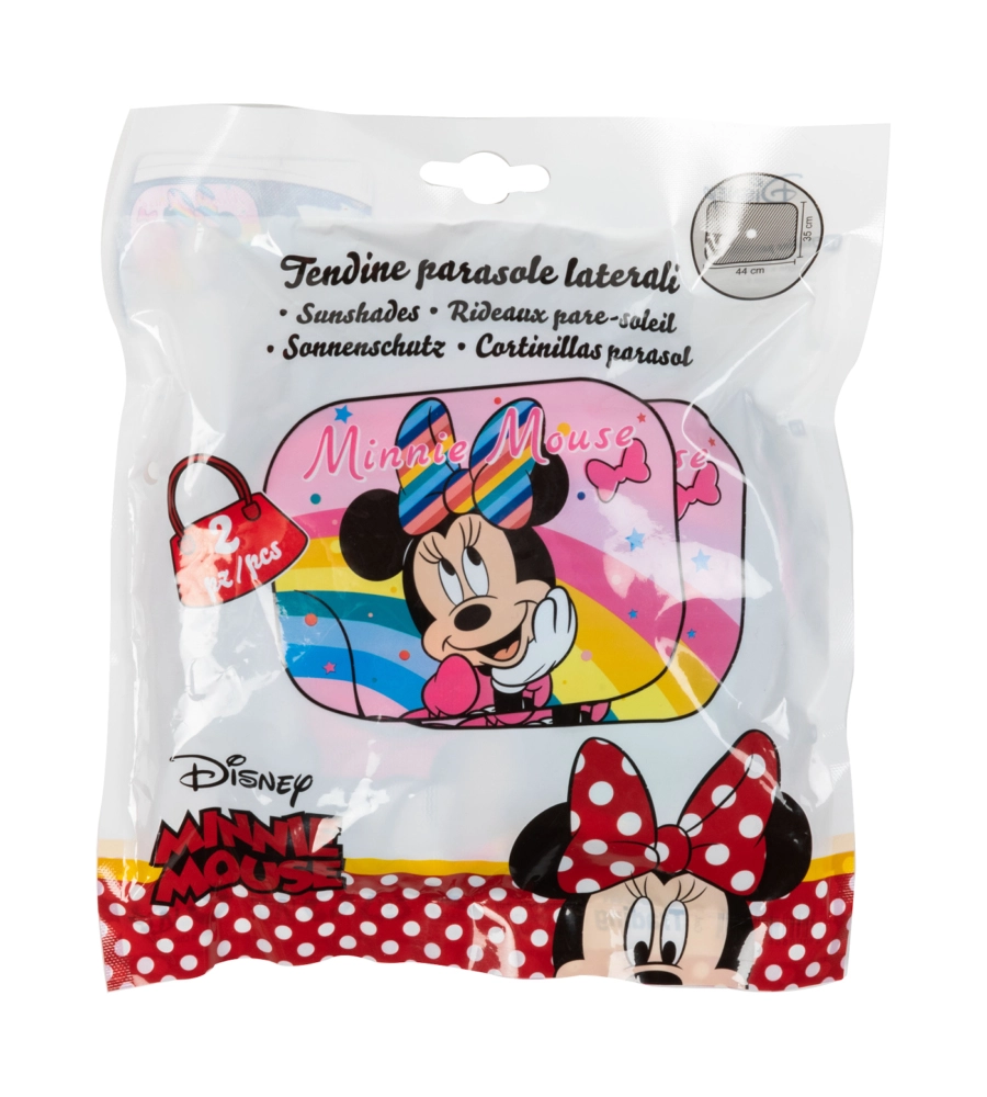 Coppia tendine laterali "disney minnie mouse" arcobaleno, 44x35 cm