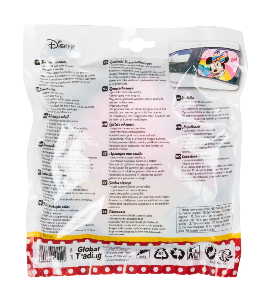 Coppia tendine laterali "disney minnie mouse" arcobaleno, 44x35 cm