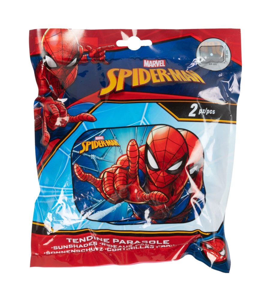 Coppia tendine auto laterali "spiderman" 2 pezzi tg 44x35 cm