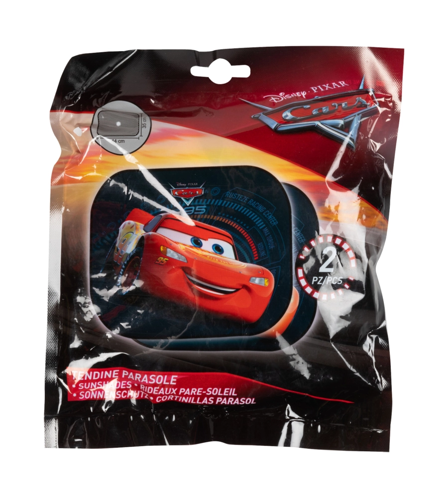 Coppia tendine auto laterali "disney cars" 2 pezzi tg 44x35 cm