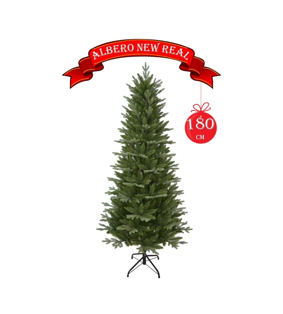 Albero di natale "new regal" alto 180 cm con 1257 rami e apertura ad ombrello