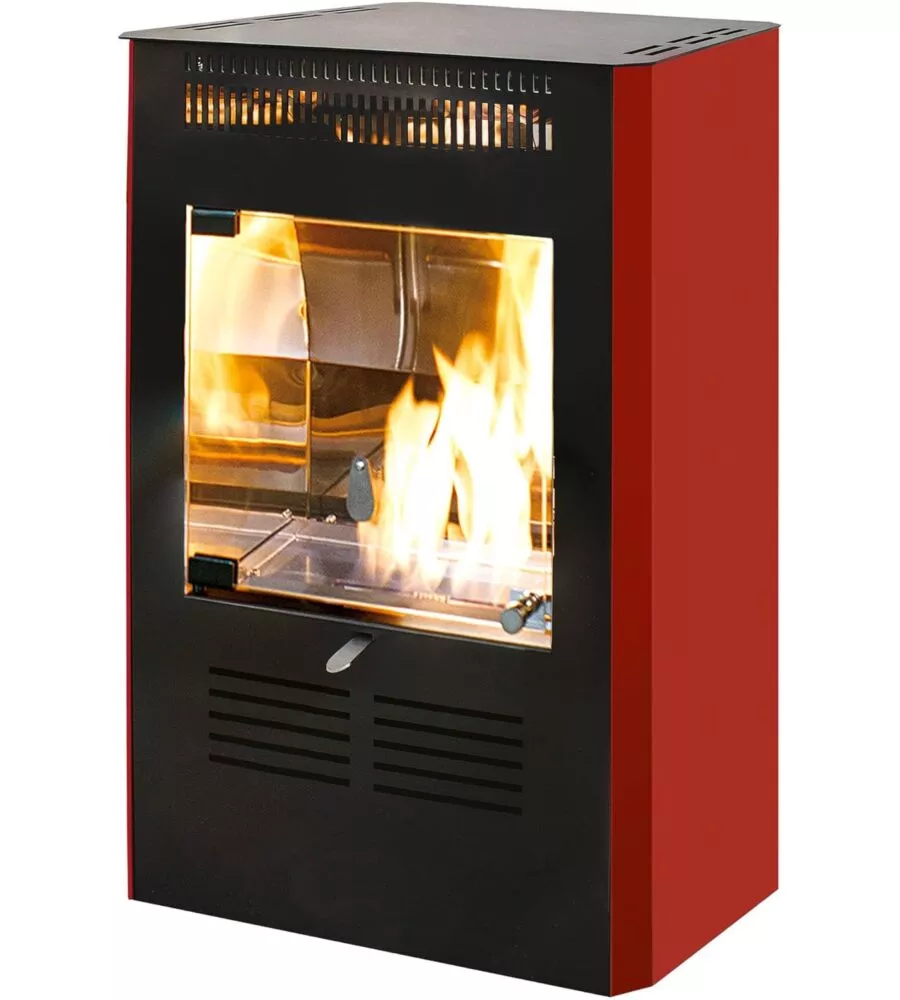 Stufa a bioetanolo tecno air system "ruby" bordeaux 3 kw