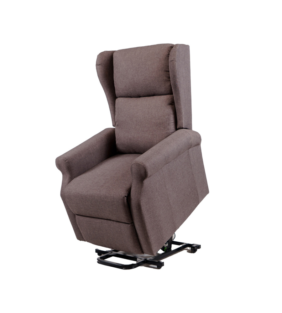 POLTRONA CON RECLINER ELETTRICO "BERG" TESSUTO MARRONE, 72,5X94X109 CM