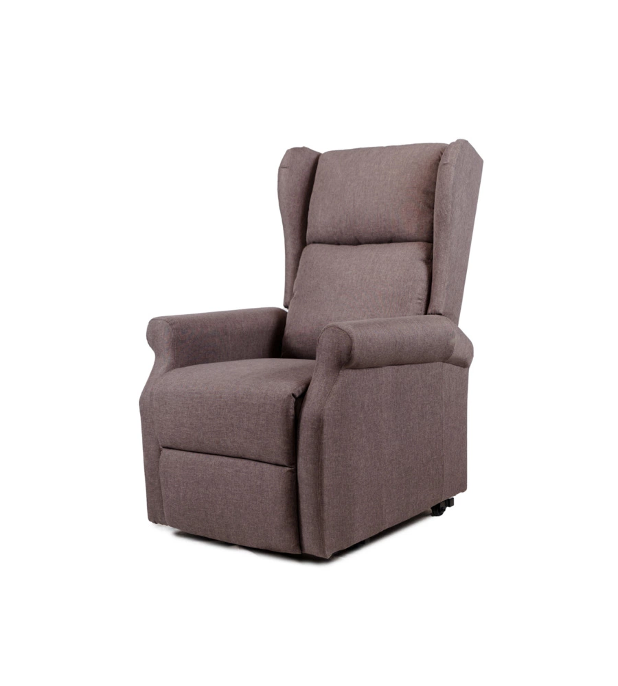 Poltrona con recliner elettrico bellahome "berg" tessuto marrone, 72,5x94x109 cm