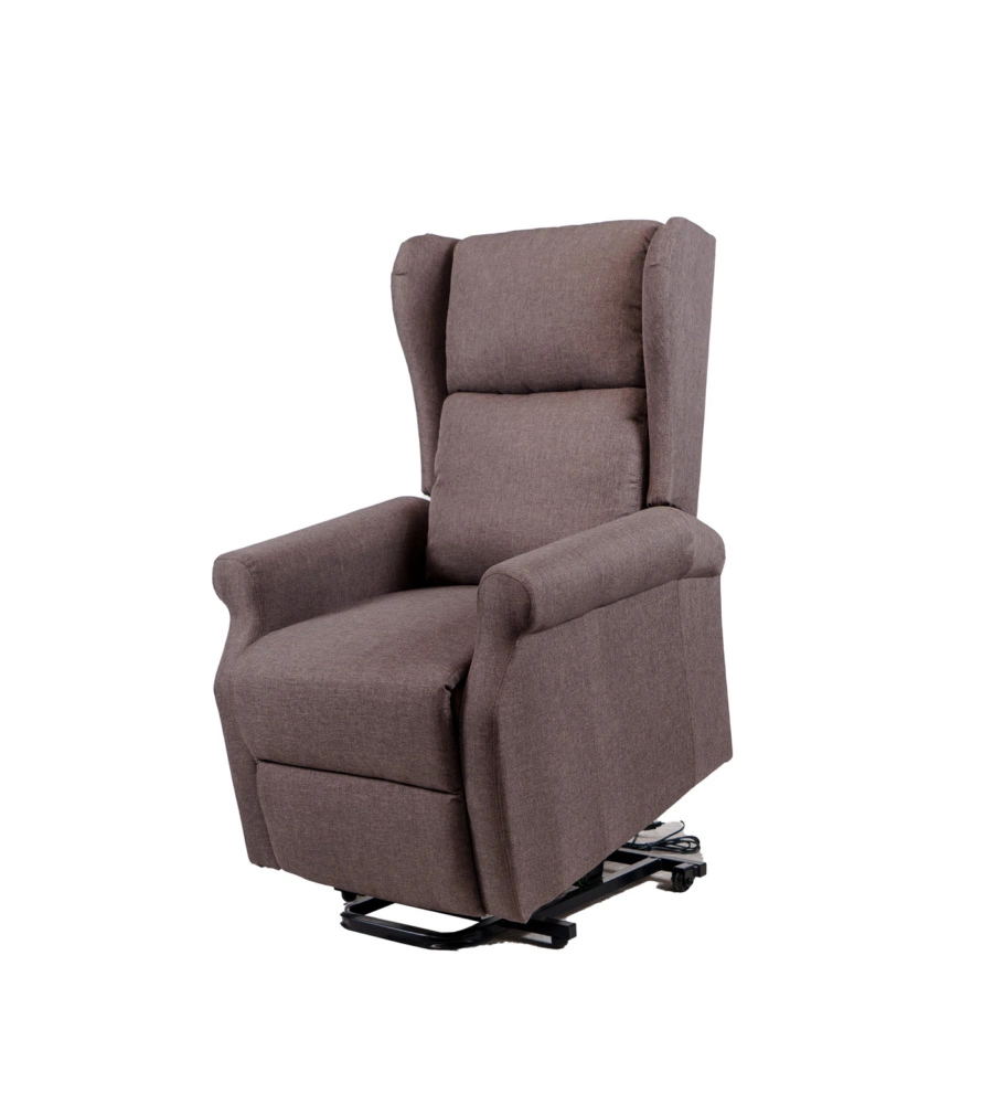 Poltrona con recliner elettrico bellahome "berg" tessuto marrone, 72,5x94x109 cm