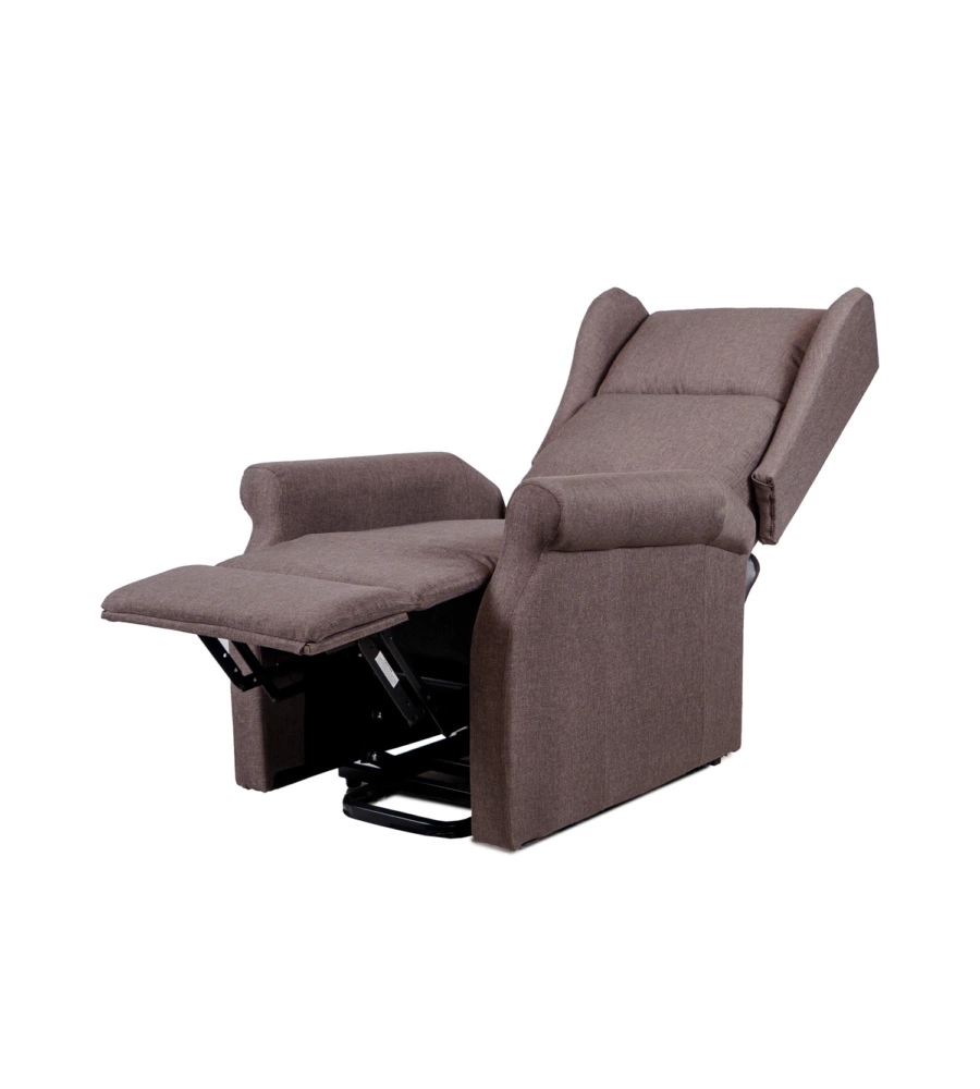 Poltrona con recliner elettrico bellahome "berg" tessuto marrone, 72,5x94x109 cm