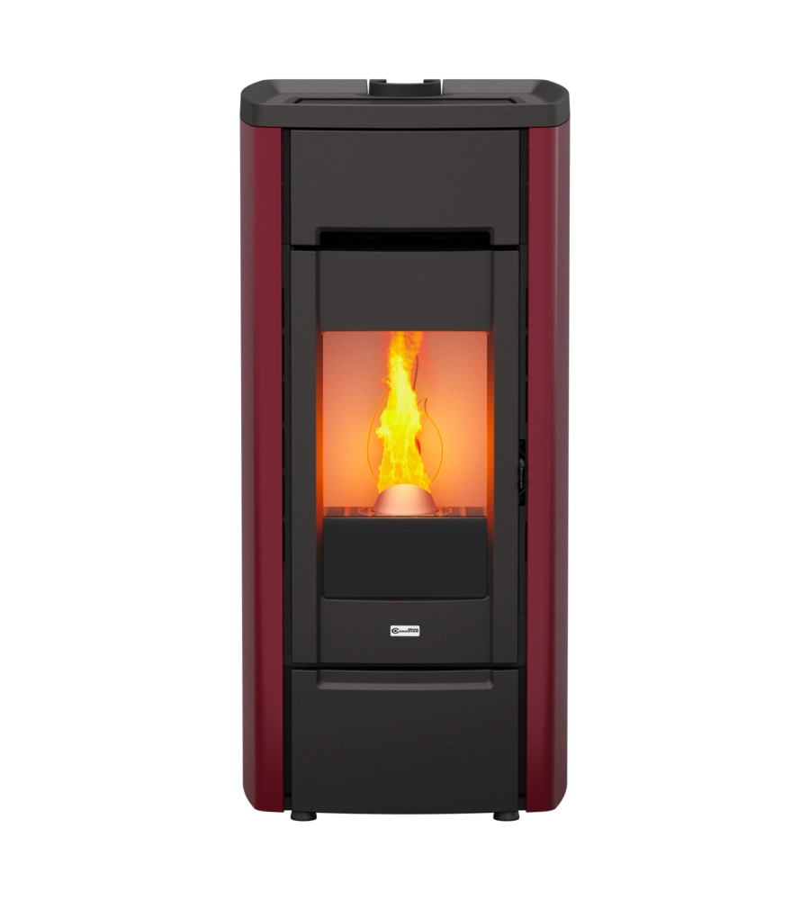 Stufa a pellet canadian stove "cast iron 6" in ghisa bordeaux 6,5 kw