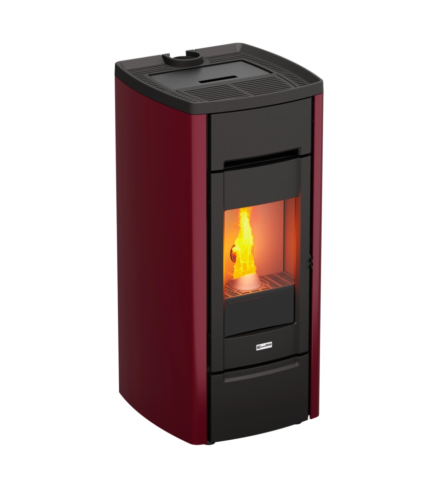 Stufa a pellet canadian stove "cast iron 6" in ghisa bordeaux 6,5 kw