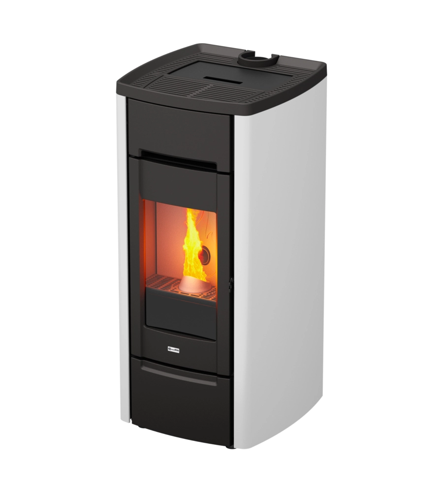 Stufa a pellet canadian stove "cast iron 6" in ghisa bianco 6,5 kw