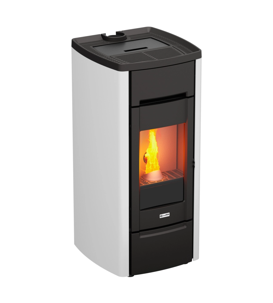 Stufa a pellet canadian stove "cast iron 6" in ghisa bianco 6,5 kw