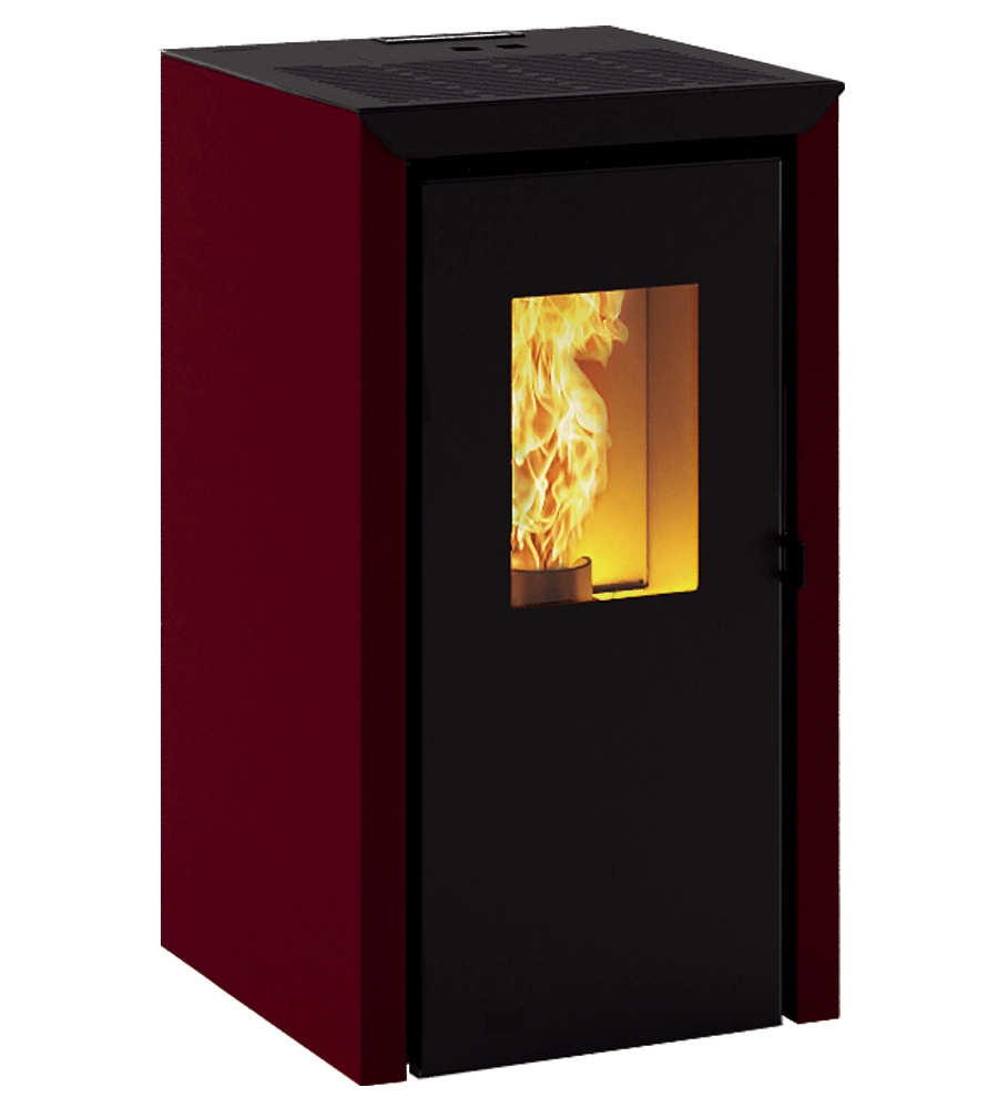 Stufa a pellet invicta "bassano" rosso 4,2 kw