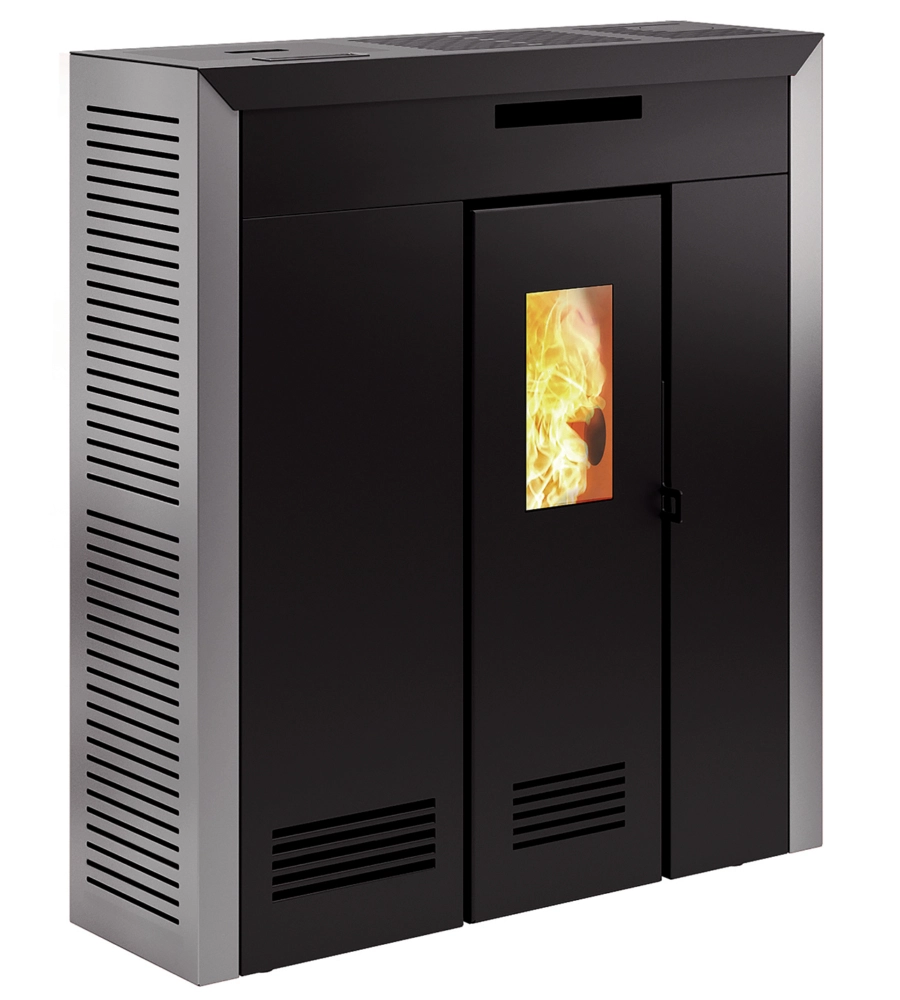 Stufa a pellet slim canalizzata invicta "daglan" grigio 9 kw