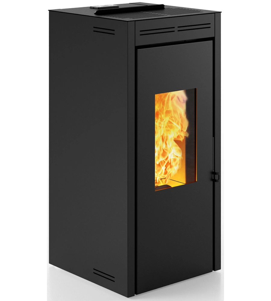 Termostufa a pellet invicta "teramo" nero 16,8 kw