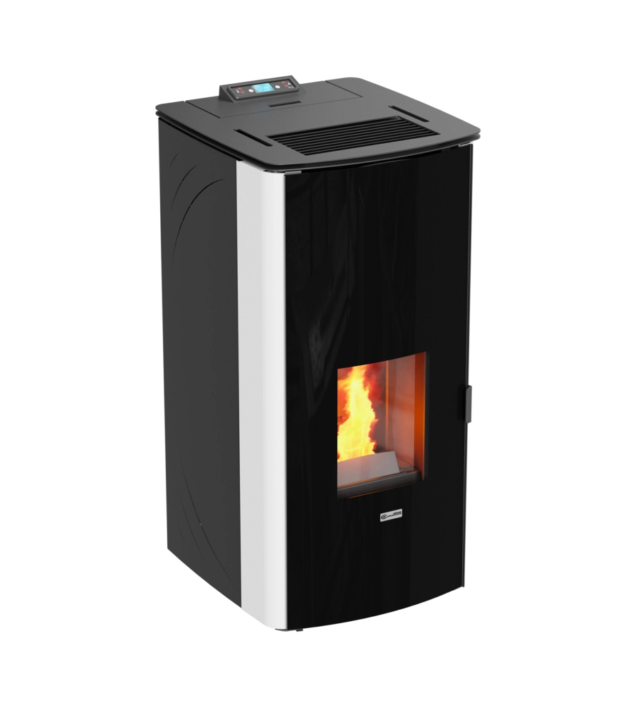 Termostufa a pellet canadian stove "class thermo 17" bianco 17 kw