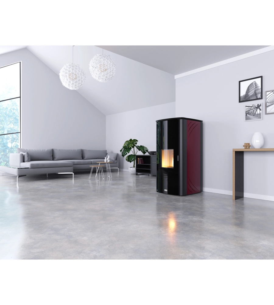 Termostufa a pellet canadian stove "class thermo 20" bordeaux 19 kw